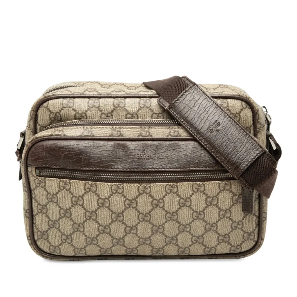 Gucci GG Supreme Crossbody Beige Canvas Very good - Front View