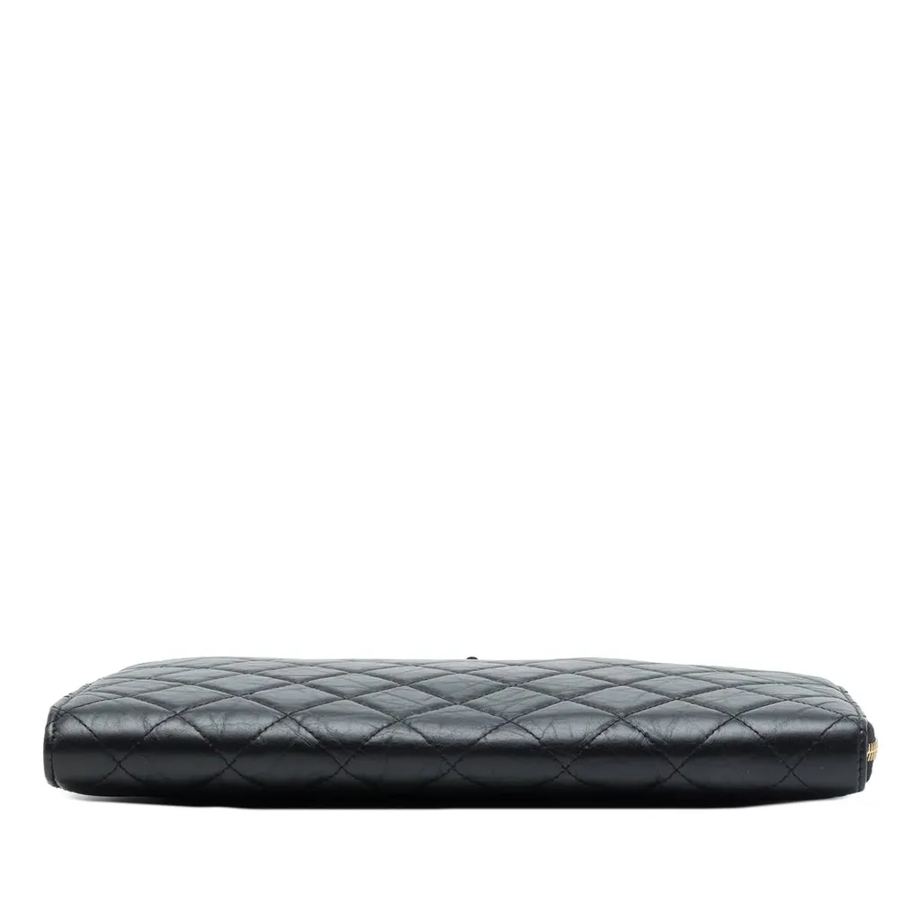 Chanel Medium Quilted Aged Calfskin Reissue 2.55 Pouch with Handle Black Leather Very good - Inside View