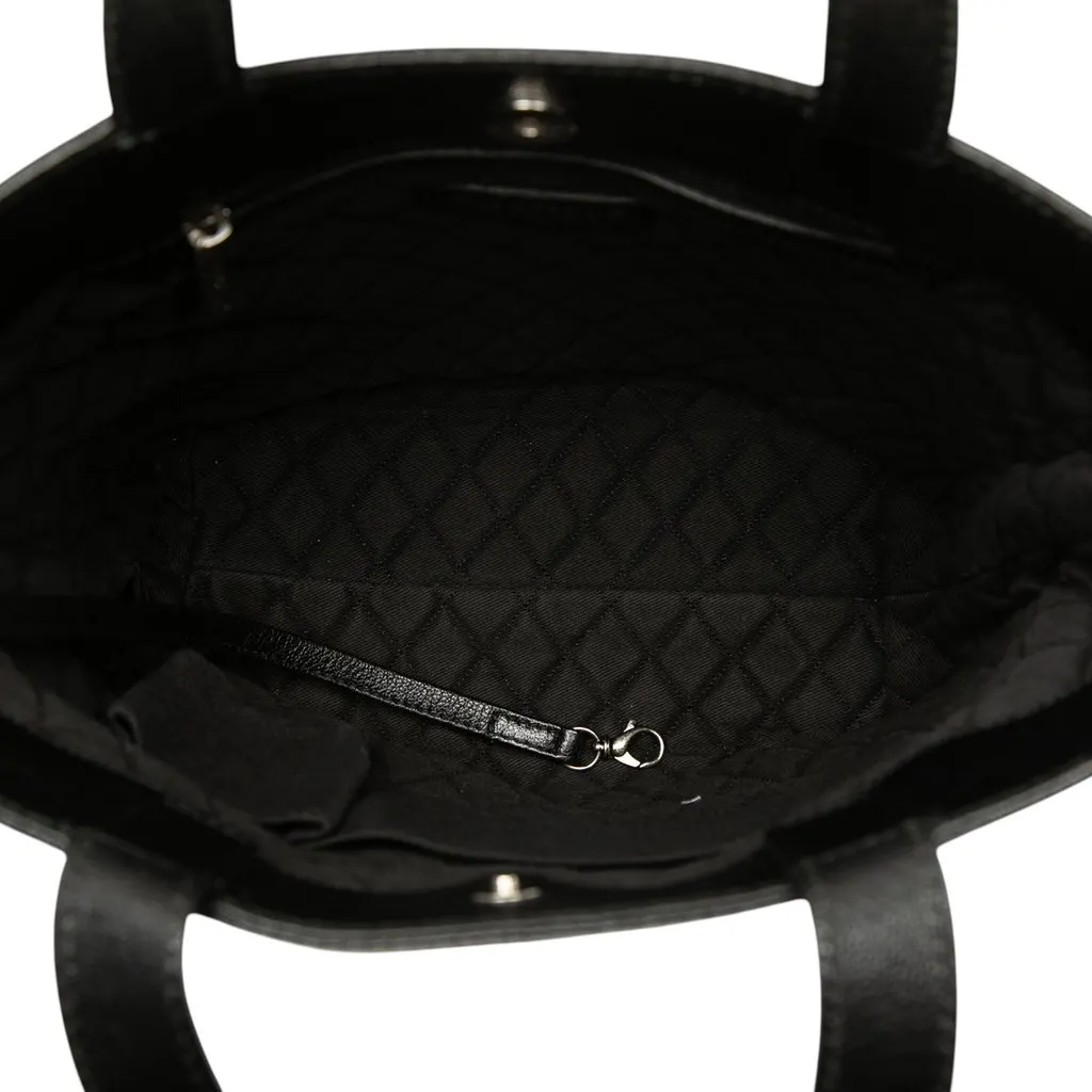 Chanel CC Perforated Lambskin Tote Black Leather Good - Model View
