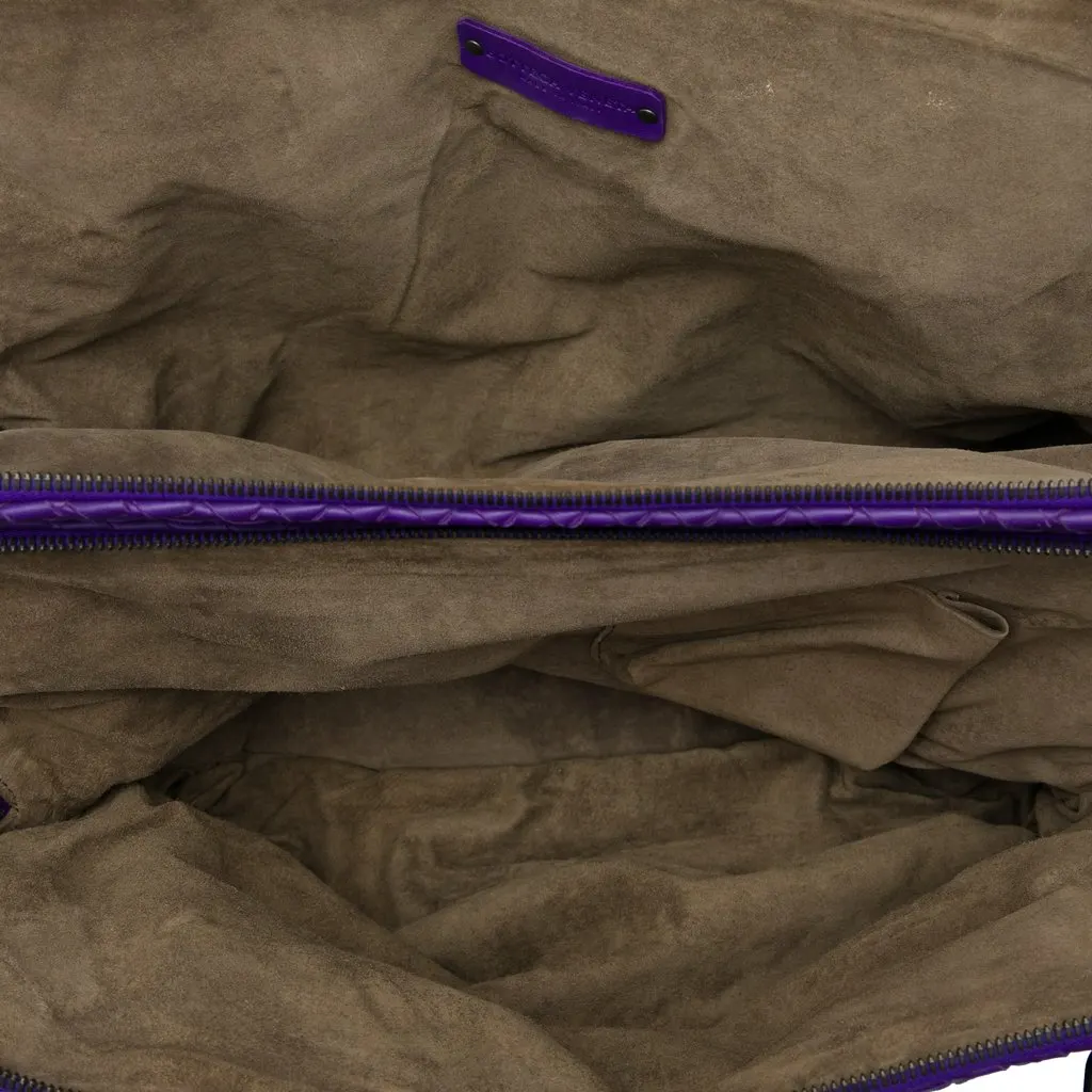 Bottega Veneta Nappa Intrecciato Double Zip Tote Purple Leather Very good - Model View