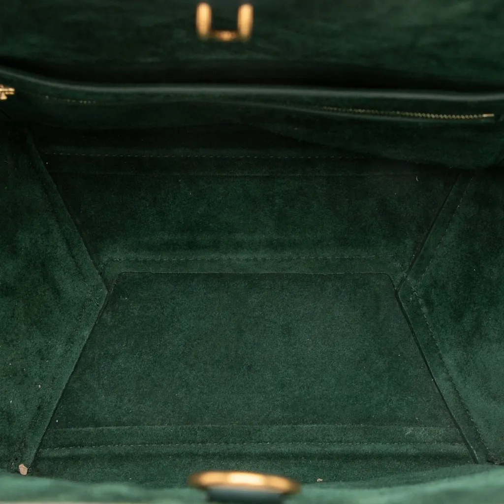 Celine Medium Soft Grained Calfskin Seau Sangle Bucket Bag Green Leather Good - Model View