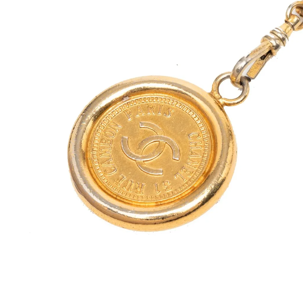 Chanel CC Gold Plated 31 Rue Cambon Medallion Chain Belt Gold Metal Very good - Back View