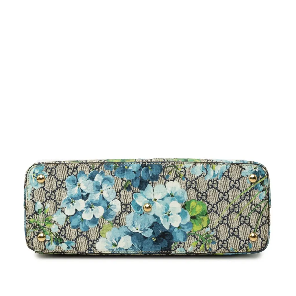 Gucci GG Supreme Blooms Linea A Satchel Beige Canvas Very good - Inside View