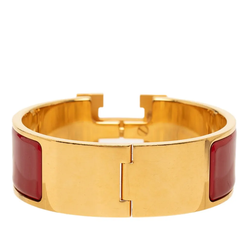 Hermès Wide Enamel Clic Clac H Bracelet GM Red Very good - Inside View