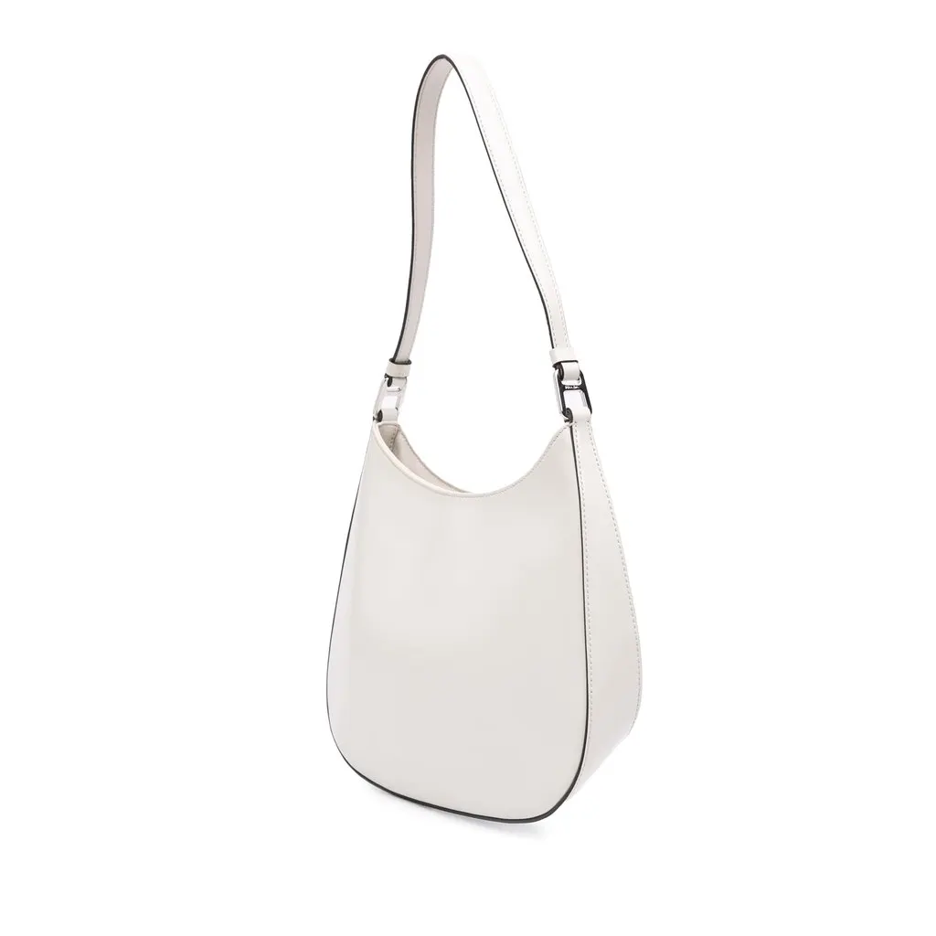Prada Spazzolato Cleo Shoulder Bag White Leather Very good - Back View