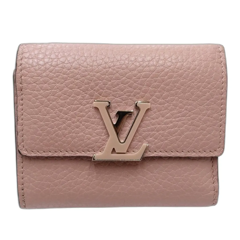 Louis Vuitton Taurillon Capucines Compact Wallet Pink Leather Very good - Front View
