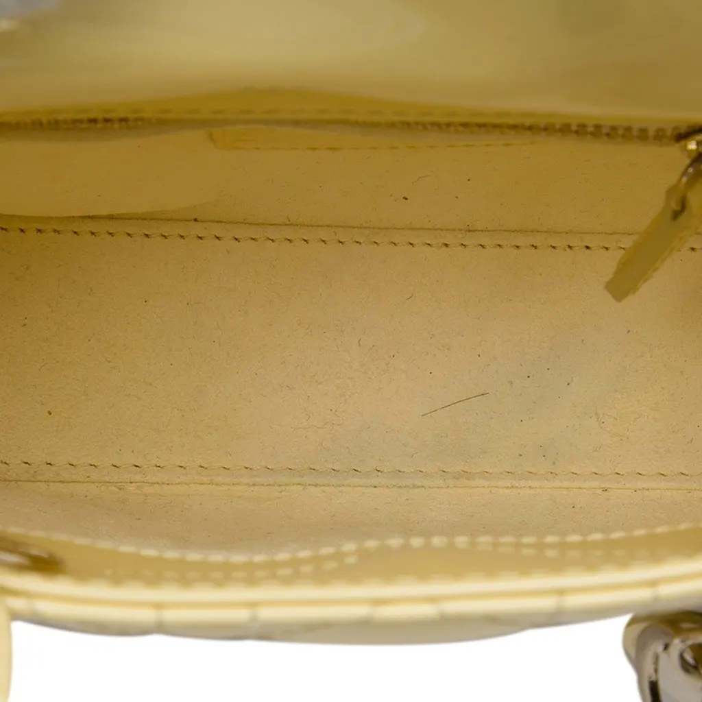 Dior Mini Patent Cannage Lady Dior Yellow Leather Very good - Model View