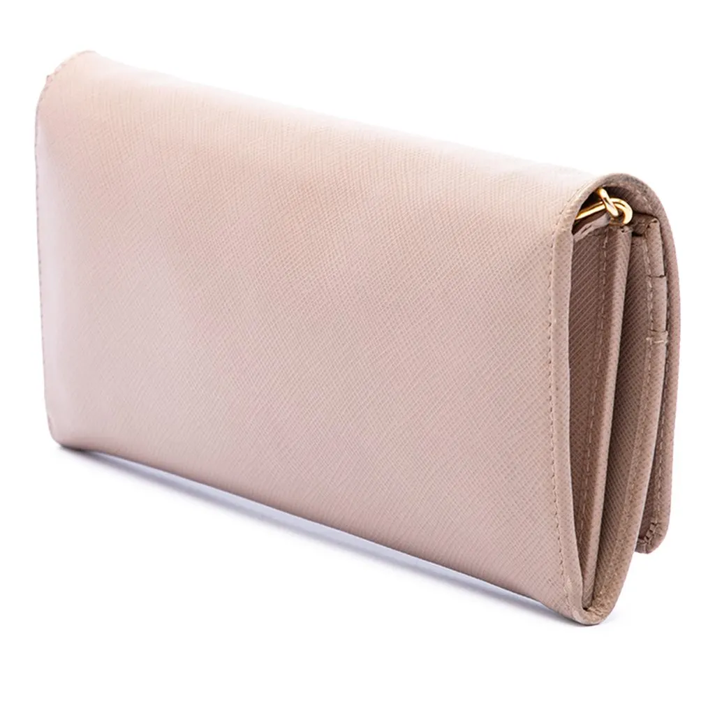 Prada Saffiano Lux Wallet on Chain Brown Leather Good - Back View