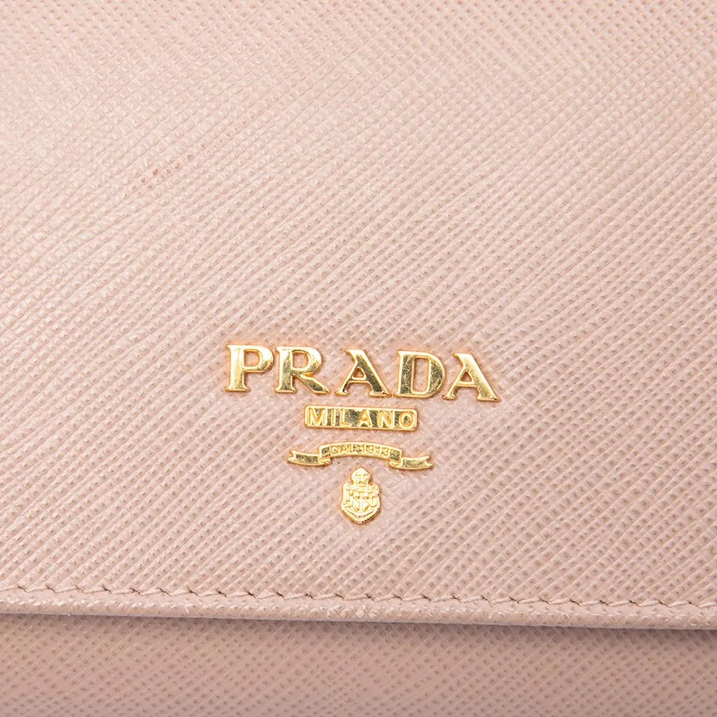 Prada Saffiano Lux Wallet on Chain Brown Leather Good - Box View