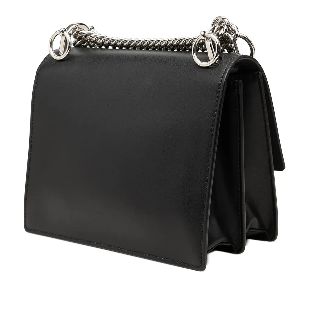 Fendi Small Leather Kan I Crossbody Black Leather Good - Back View
