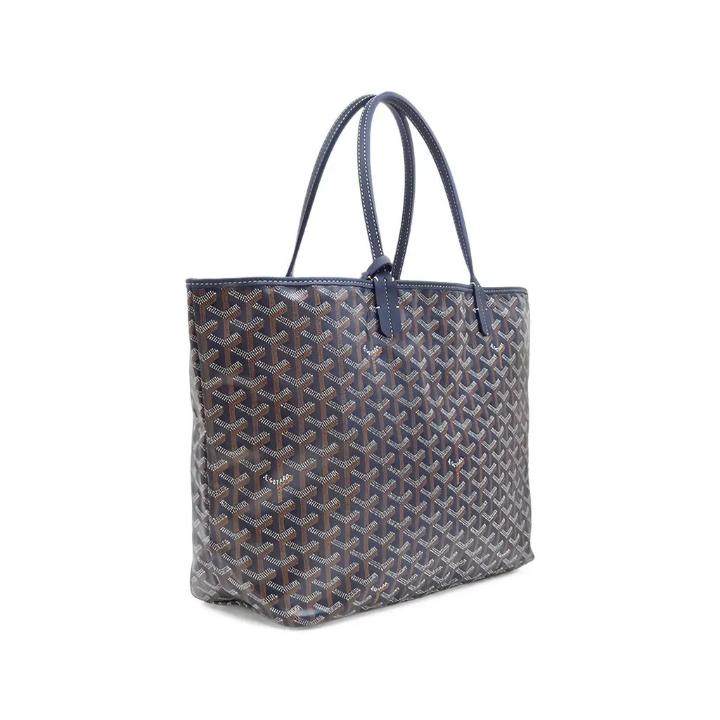 Goyard Goyardine Saint Louis PM Blue Canvas Very good - Back View