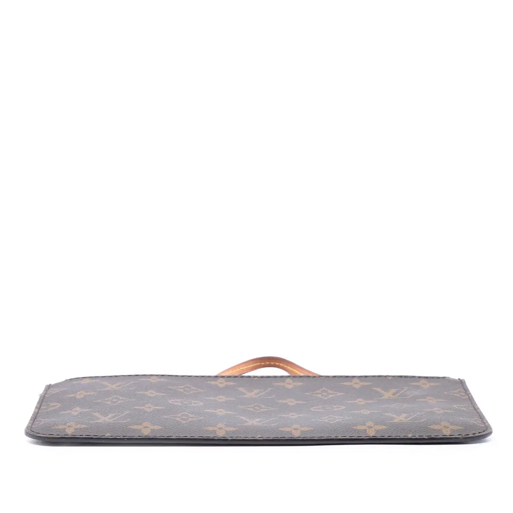 Louis Vuitton Monogram Neverfull Pouch MM Brown Canvas Good - Inside View