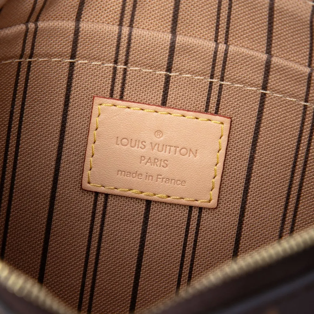 Louis Vuitton Monogram Neverfull Pouch MM Brown Canvas Good - Box View