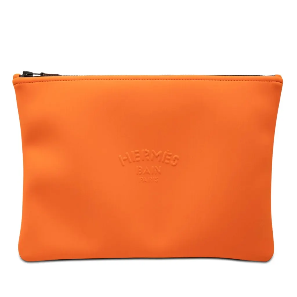 Hermès Medium Neoprene Neobain Case Orange Very good - Front View