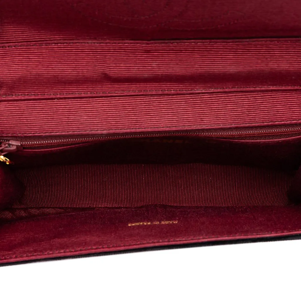 Chanel CC Horizontal Quilted Velvet Crescent Flap Black Velvet Very good - Model View