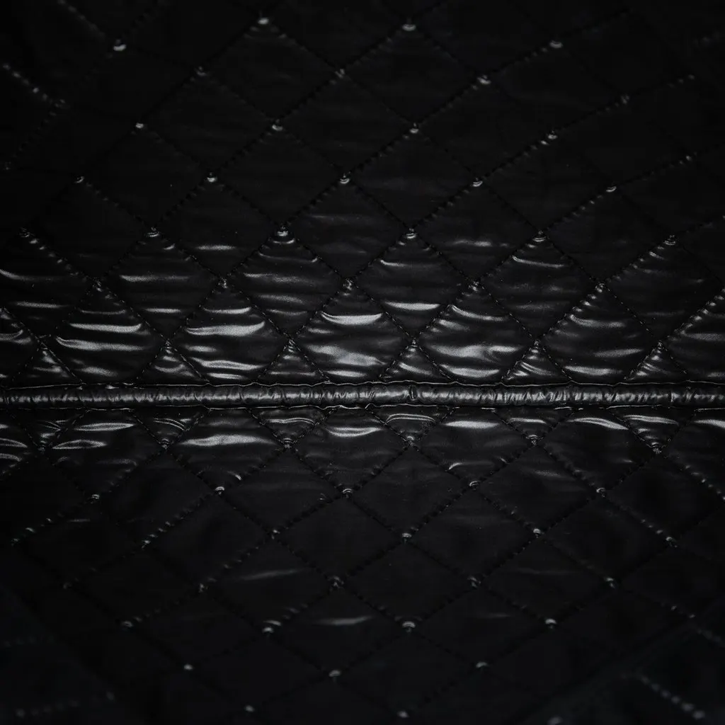 Chanel Large Quilted Lambskin Camellia O Case Clutch Black Leather Very good - Model View