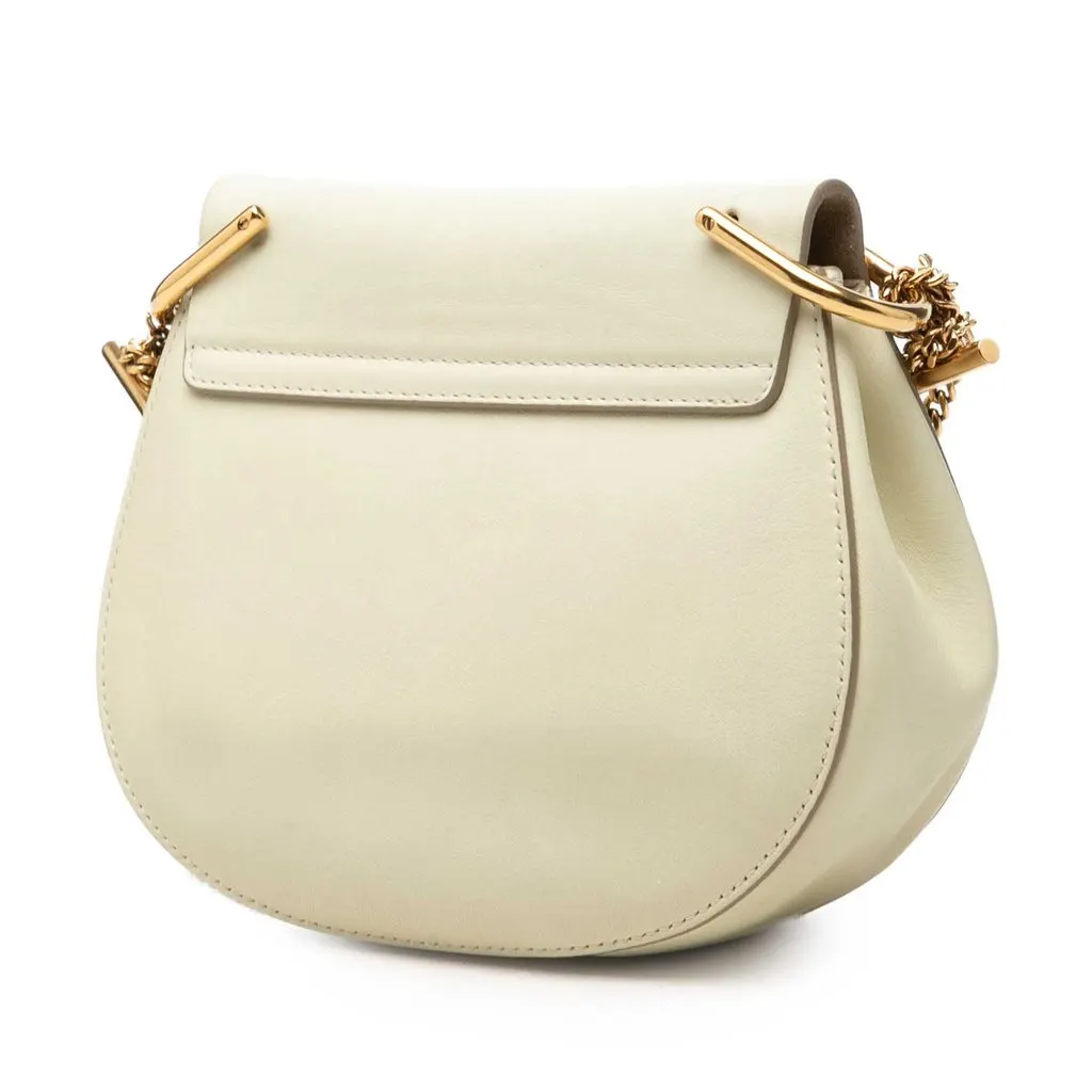 Chloé Small Perforated Leather Drew Crossbody White Leather Very good - Back View