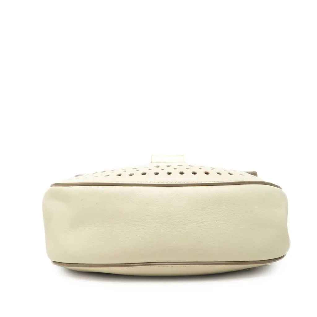 Chloé Small Perforated Leather Drew Crossbody White Leather Very good - Inside View