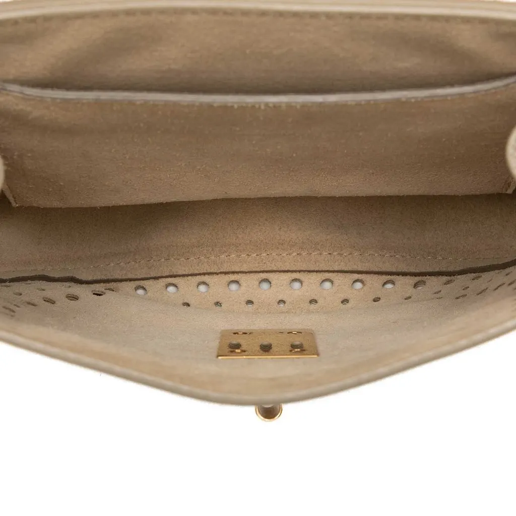 Chloé Small Perforated Leather Drew Crossbody White Leather Very good - Model View