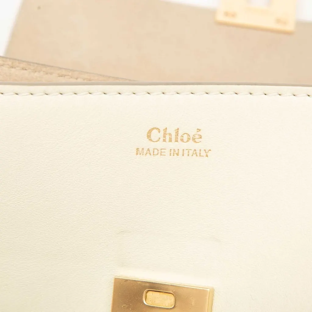 Chloé Small Perforated Leather Drew Crossbody White Leather Very good - Box View