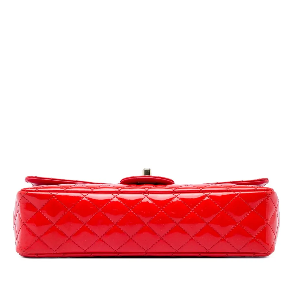 Chanel Medium Classic Patent Valentines Heart Charms Single Flap Red Leather Good - Inside View