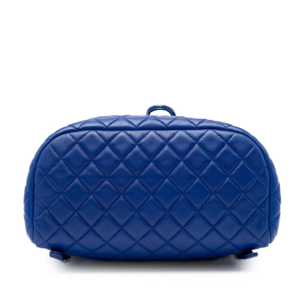 Chanel Large Quilted Lambskin Urban Spirit Backpack Blue Leather Very good - Inside View