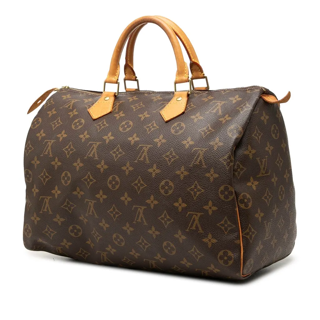 Louis Vuitton Monogram Speedy 35 Brown Canvas Good - Back View