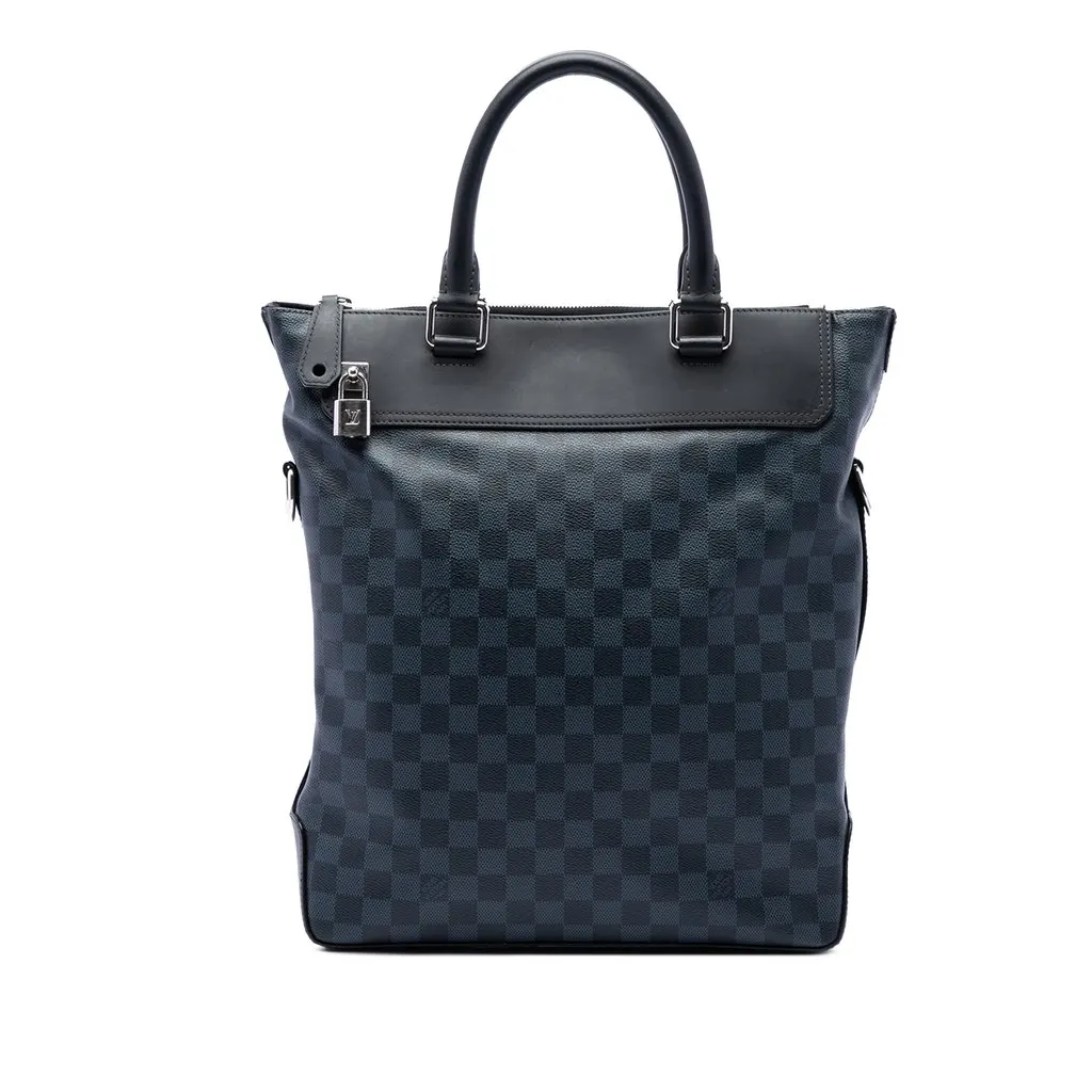Louis Vuitton Damier Cobalt Greenwich Tote Blue Canvas Good - Front View