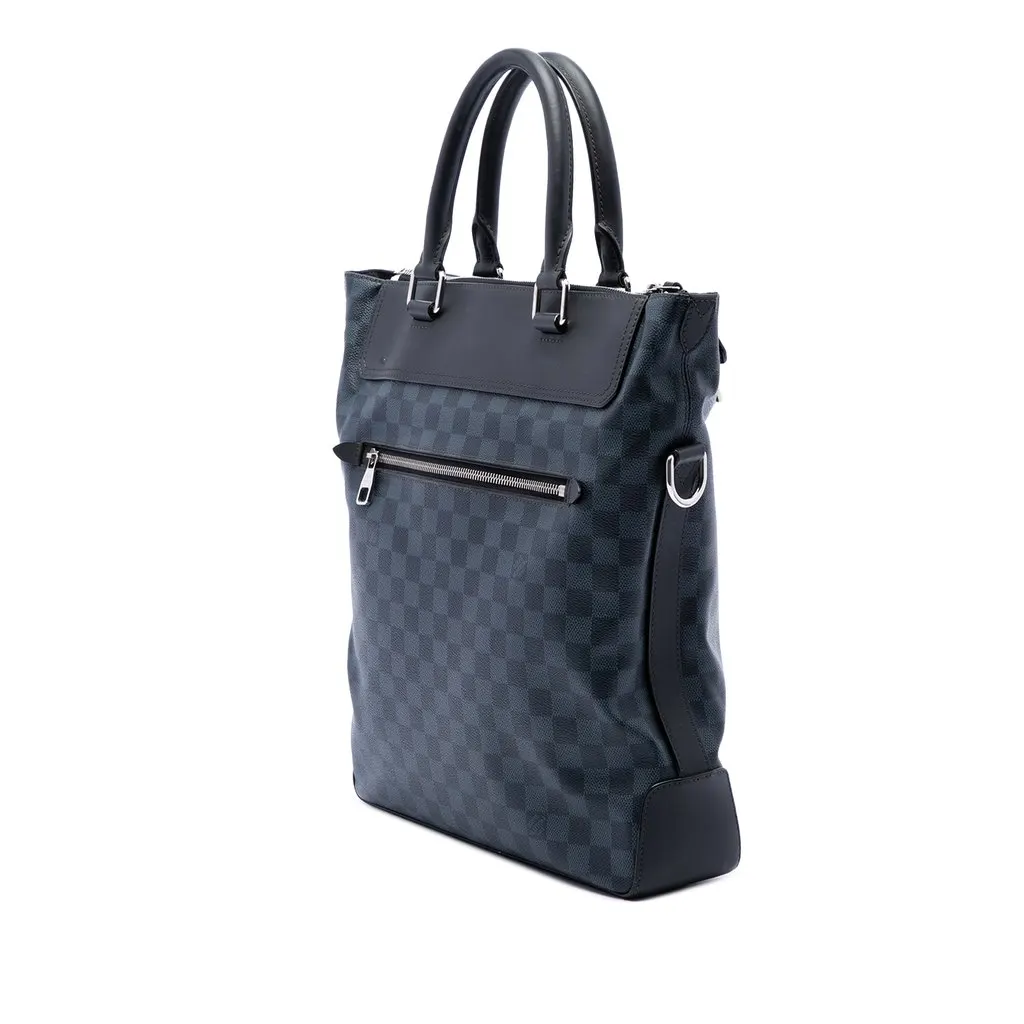 Louis Vuitton Damier Cobalt Greenwich Tote Blue Canvas Good - Back View