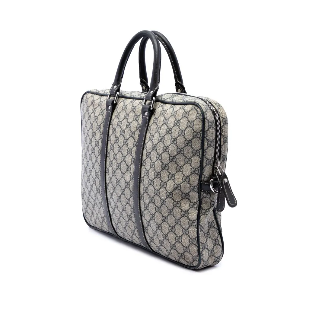 Gucci GG Supreme Business Bag Beige Canvas Very good - Back View
