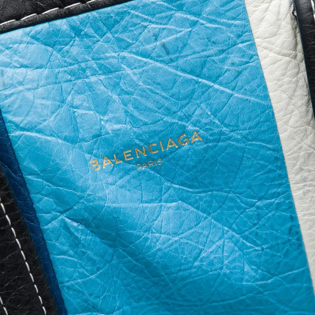 Balenciaga Lambskin Bazar Shopper Satchel M Blue Leather Very good - Box View