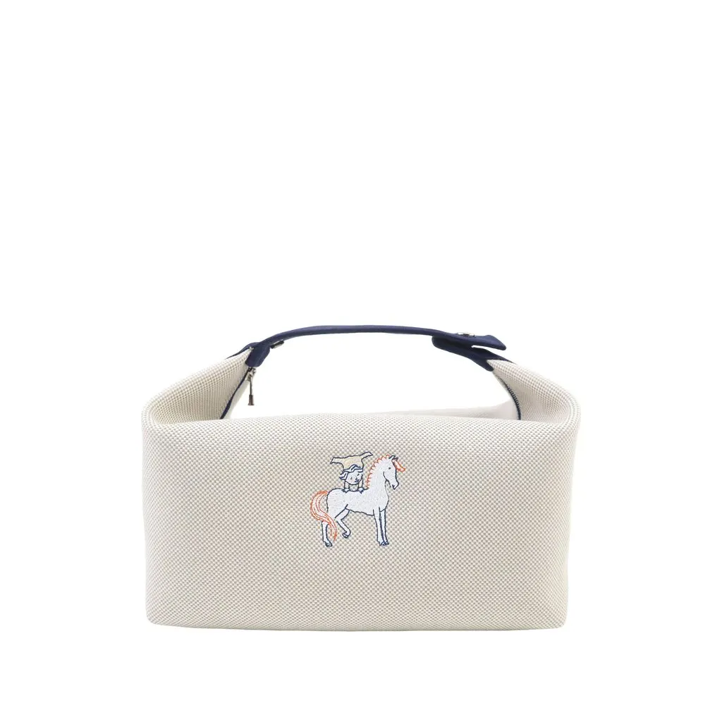 Hermès Large Toile Bride A Brac Cabriole Case Beige Very good - Front View