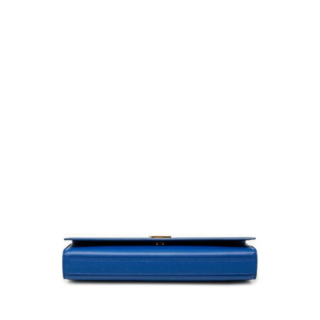 Saint Laurent Grain de Poudre Monogram Cassandre Clutch Blue Leather Very good - Inside View