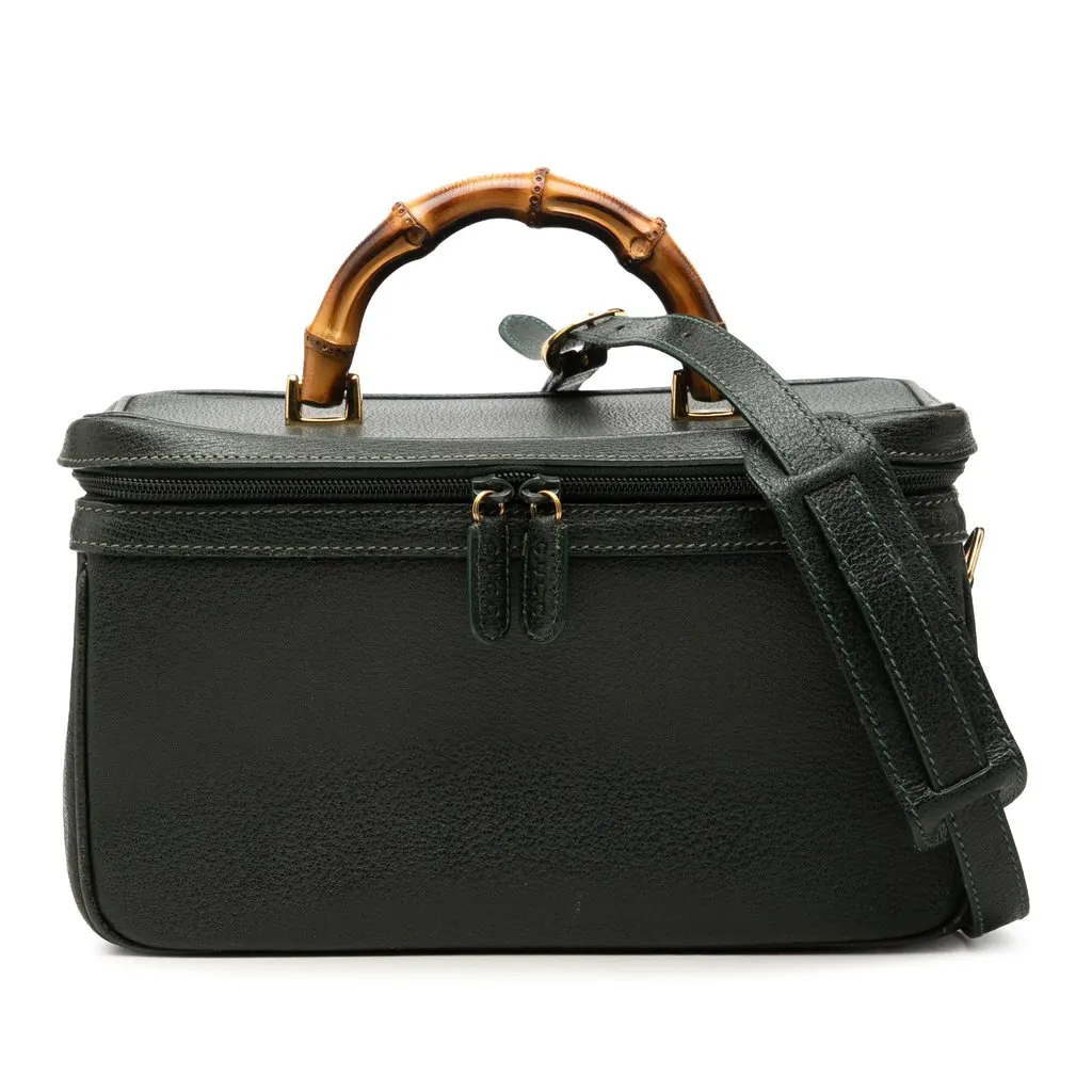 Gucci Calfskin Bamboo Vanity Bag