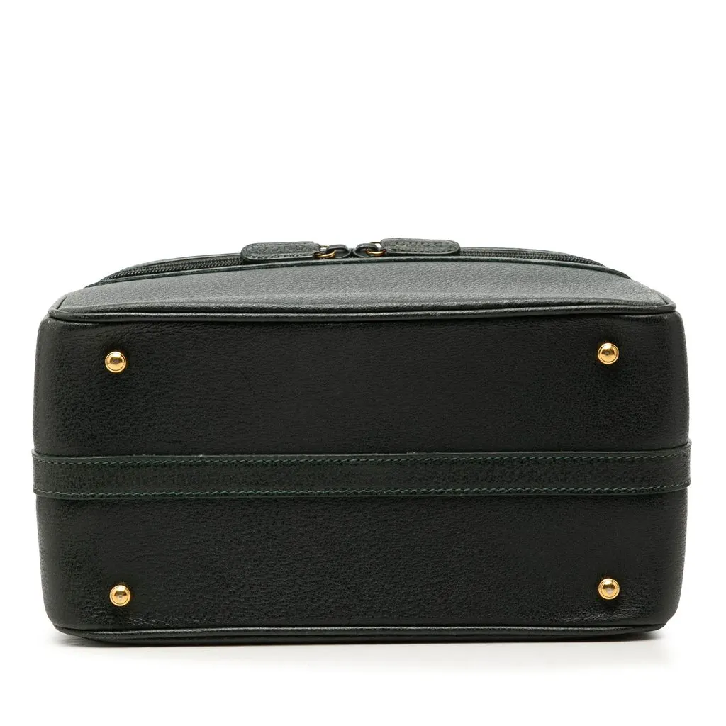 Gucci Calfskin Bamboo Vanity Bag Green Leather Very good - Inside View