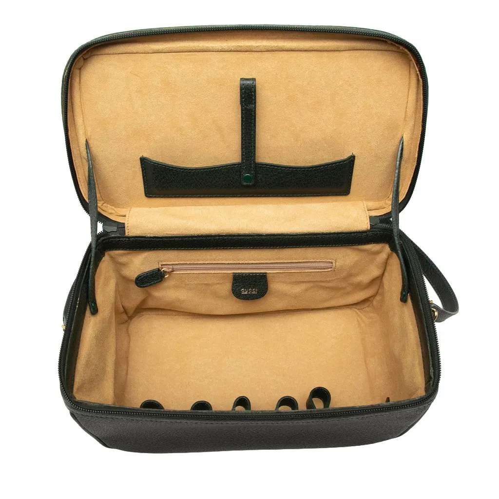 Gucci Calfskin Bamboo Vanity Bag Green Leather Very good - Model View