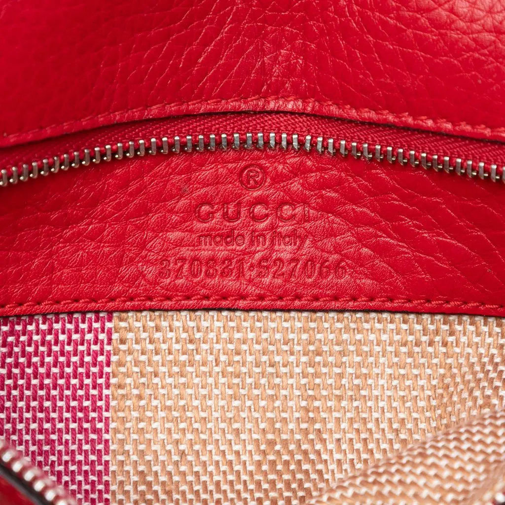 Gucci Small Leather Bamboo Daily Satchel Red Leather Very good - Box View