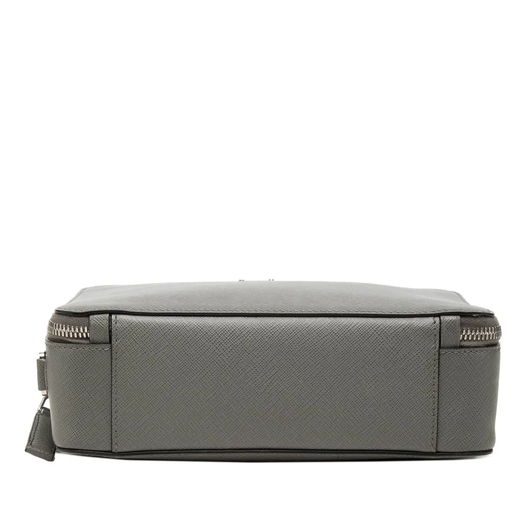 Prada Medium Saffiano Brique Bag Grey Leather Very good - Inside View