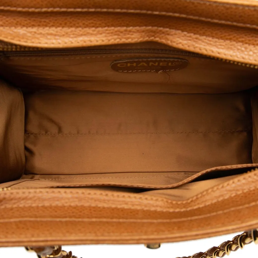 Chanel CC Caviar Chain Turn Lock Tote Brown Leather Very good - Model View