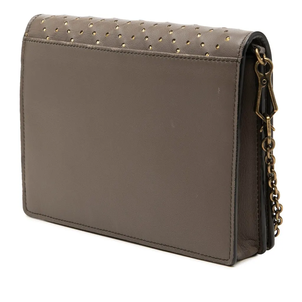 Bottega Veneta Studded Nappa Catena Wallet On Chain Brown Leather Very good - Back View