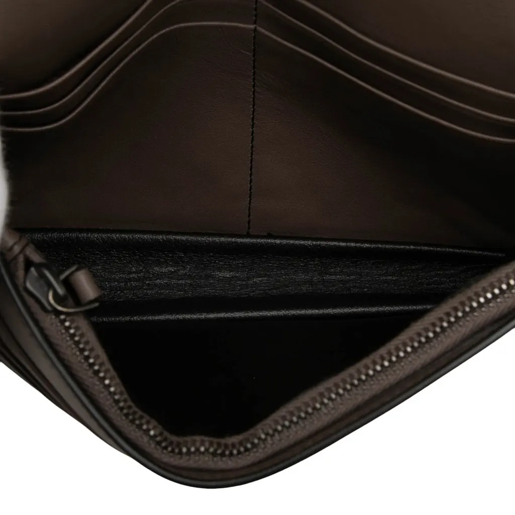 Bottega Veneta Studded Nappa Catena Wallet On Chain Brown Leather Very good - Model View