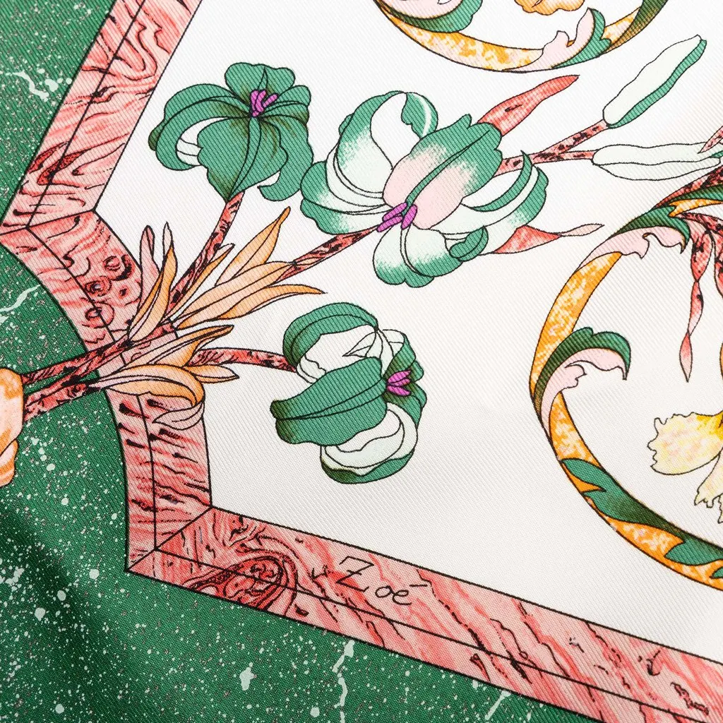 Hermès Pierres D Orient Et D Occident Silk Scarf 90 White Silk Good - Box View