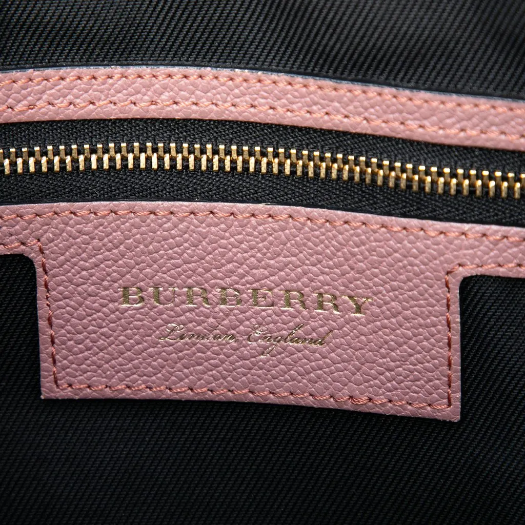 Burberry Small Haymarket Check Nylon Orchard Bowling Bag Beige Very good - Box View
