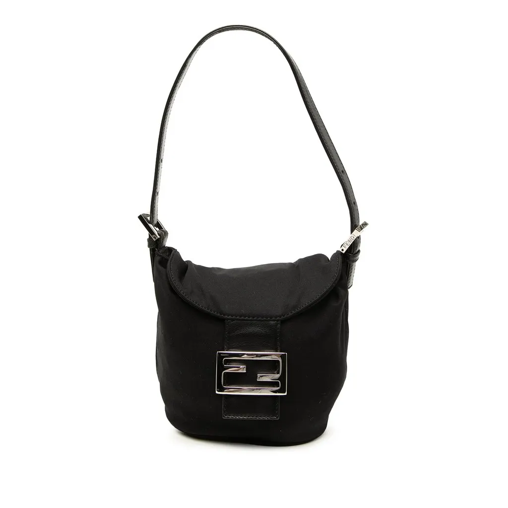 Fendi Nylon Handbag Black Very good - Front View