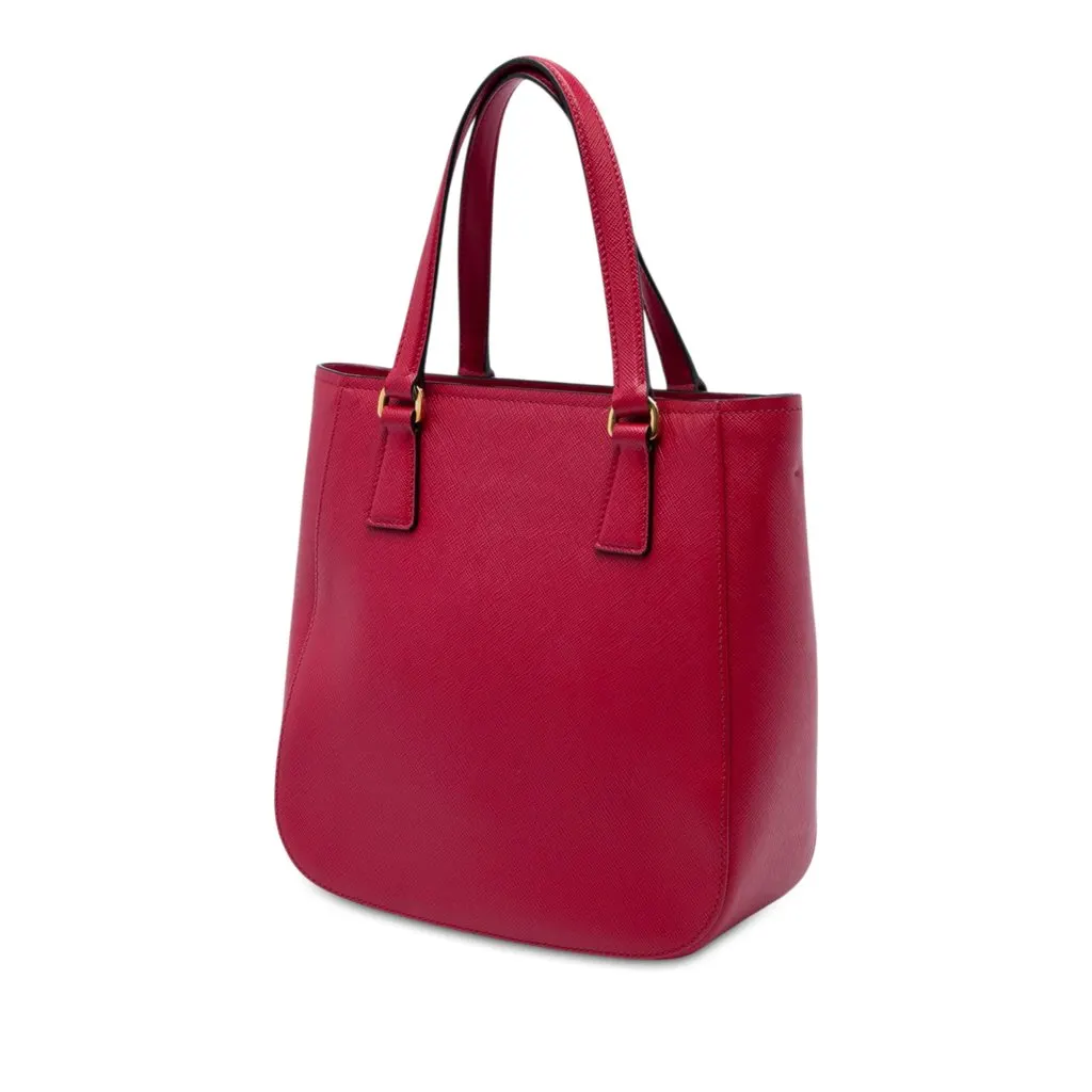 Prada Saffiano Lux Metropolis Tote Red Leather Very good - Back View