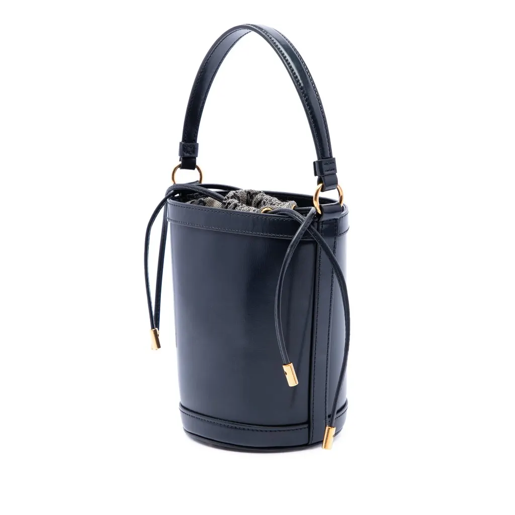 Gucci Mini Calfskin Ophidia Bucket Bag Black Leather Very good - Back View