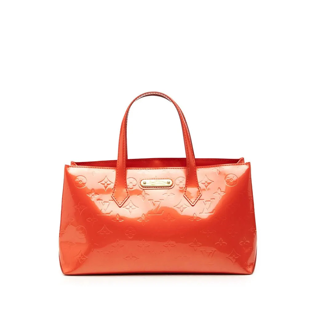 Louis Vuitton Monogram Vernis Wilshire PM Orange Leather Very good - Front View