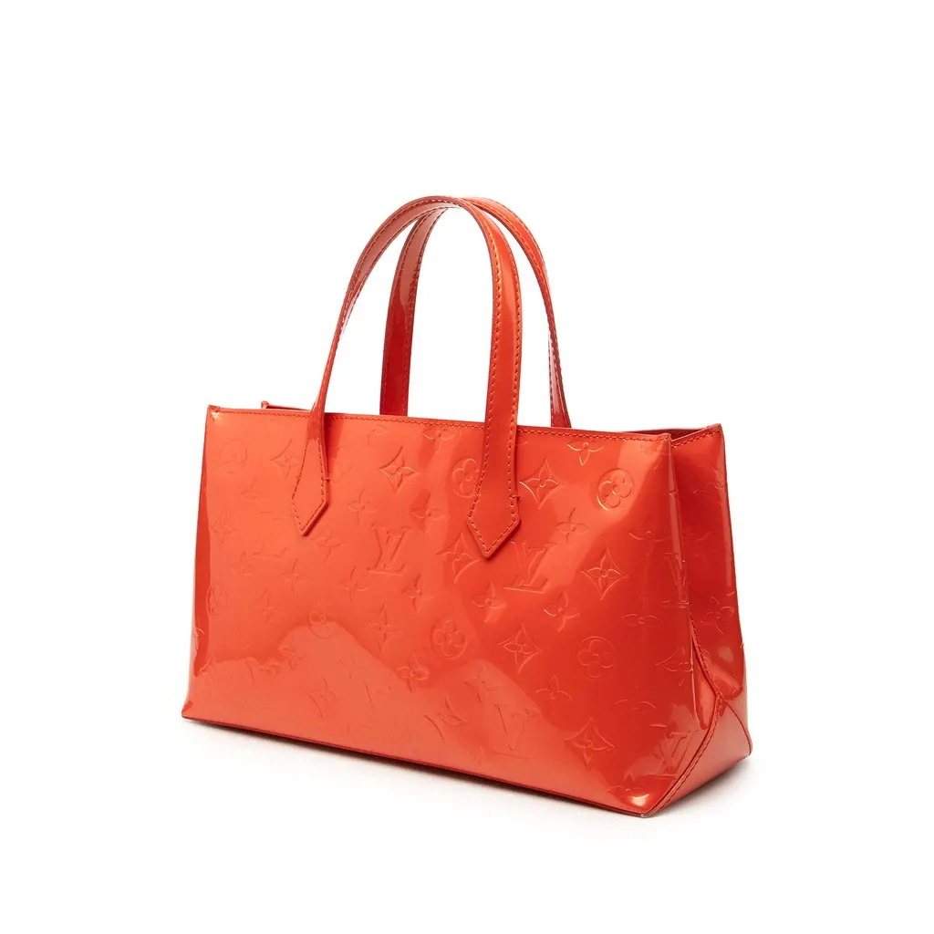Louis Vuitton Monogram Vernis Wilshire PM Orange Leather Very good - Back View