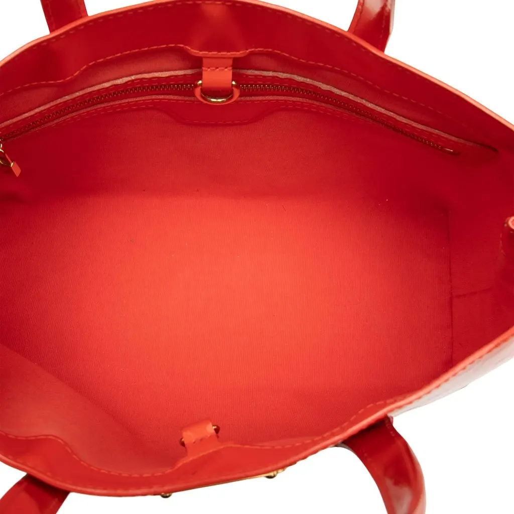Louis Vuitton Monogram Vernis Wilshire PM Orange Leather Very good - Model View