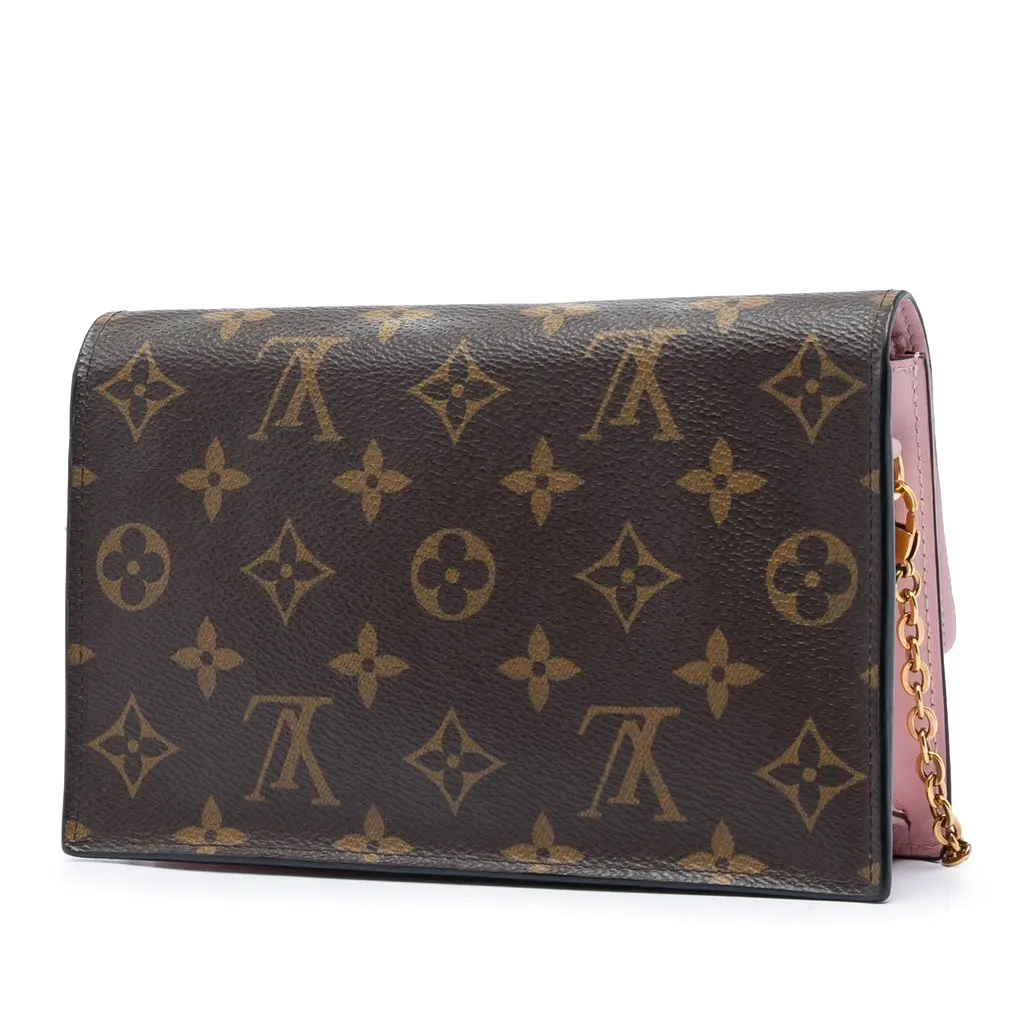 Louis Vuitton Monogram Flore Wallet On Chain Brown Very good - Back View